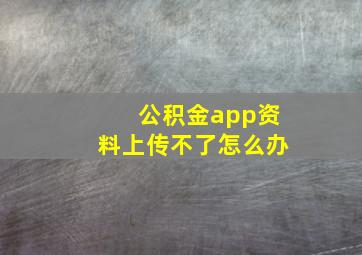 公积金app资料上传不了怎么办