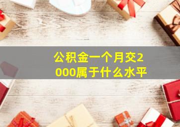 公积金一个月交2000属于什么水平