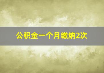 公积金一个月缴纳2次