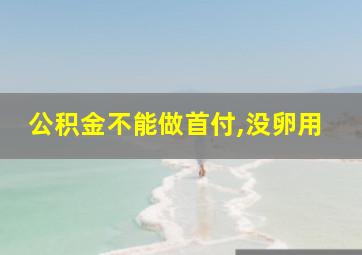 公积金不能做首付,没卵用