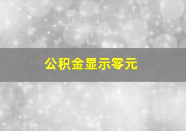 公积金显示零元