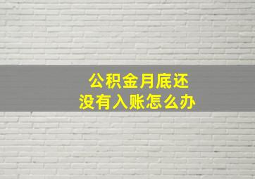 公积金月底还没有入账怎么办