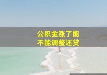 公积金涨了能不能调整还贷