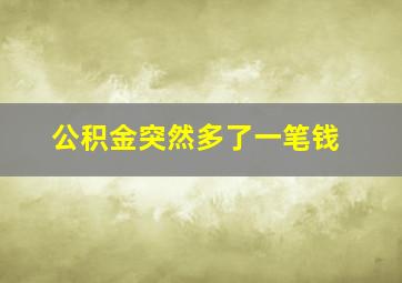 公积金突然多了一笔钱