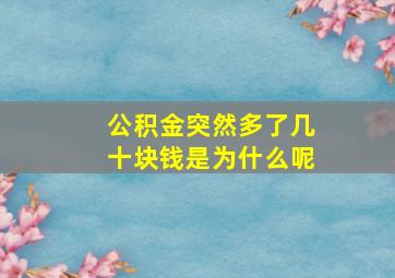 公积金突然多了几十块钱是为什么呢