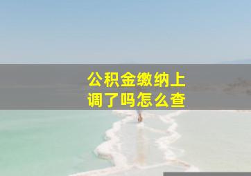 公积金缴纳上调了吗怎么查