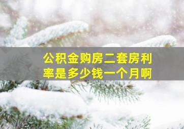 公积金购房二套房利率是多少钱一个月啊