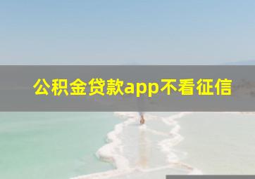 公积金贷款app不看征信