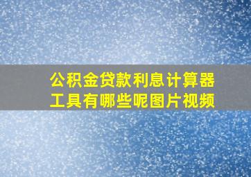 公积金贷款利息计算器工具有哪些呢图片视频