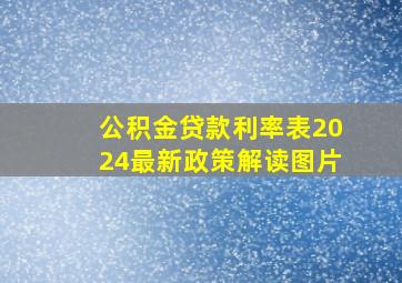 公积金贷款利率表2024最新政策解读图片