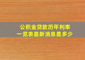 公积金贷款历年利率一览表最新消息是多少