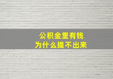 公积金里有钱为什么提不出来