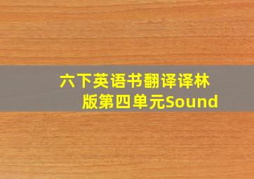 六下英语书翻译译林版第四单元Sound