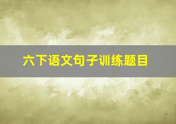 六下语文句子训练题目