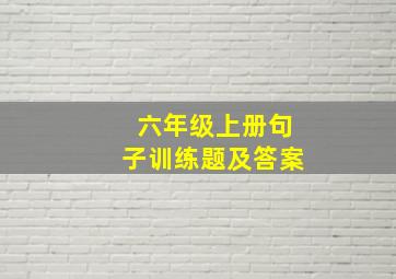 六年级上册句子训练题及答案