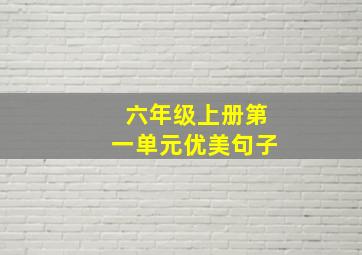 六年级上册第一单元优美句子