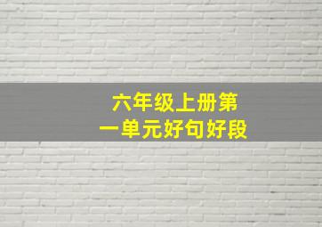 六年级上册第一单元好句好段