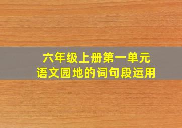 六年级上册第一单元语文园地的词句段运用