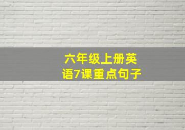 六年级上册英语7课重点句子