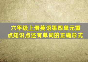 六年级上册英语第四单元重点知识点还有单词的正确形式