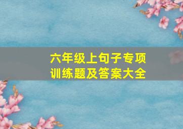 六年级上句子专项训练题及答案大全