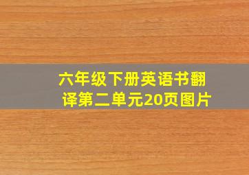 六年级下册英语书翻译第二单元20页图片