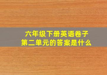 六年级下册英语卷子第二单元的答案是什么