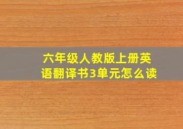 六年级人教版上册英语翻译书3单元怎么读