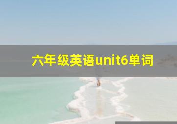 六年级英语unit6单词