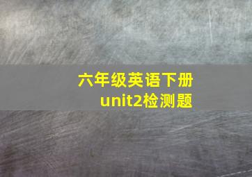 六年级英语下册unit2检测题