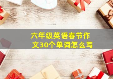 六年级英语春节作文30个单词怎么写