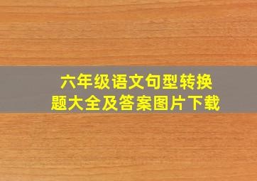 六年级语文句型转换题大全及答案图片下载