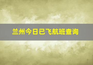 兰州今日已飞航班查询