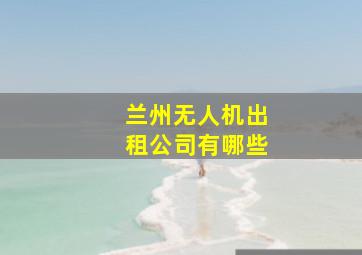 兰州无人机出租公司有哪些