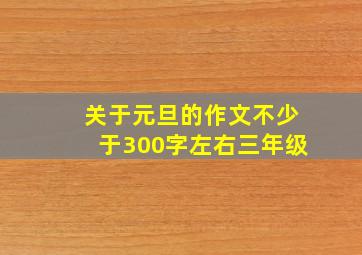 关于元旦的作文不少于300字左右三年级