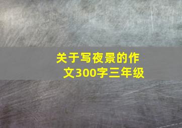 关于写夜景的作文300字三年级