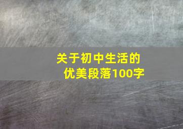 关于初中生活的优美段落100字