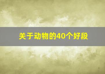 关于动物的40个好段