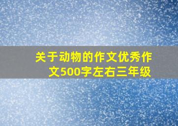 关于动物的作文优秀作文500字左右三年级