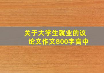 关于大学生就业的议论文作文800字高中