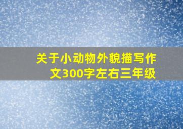 关于小动物外貌描写作文300字左右三年级