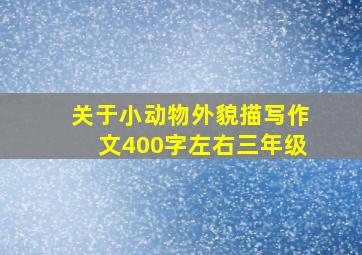 关于小动物外貌描写作文400字左右三年级