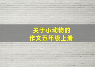 关于小动物的作文五年级上册