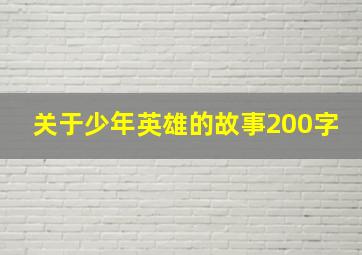 关于少年英雄的故事200字