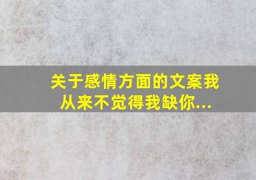 关于感情方面的文案我从来不觉得我缺你...