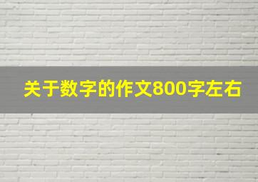 关于数字的作文800字左右