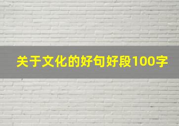 关于文化的好句好段100字