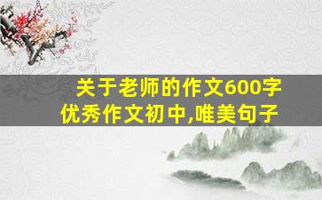 关于老师的作文600字优秀作文初中,唯美句子