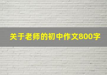 关于老师的初中作文800字