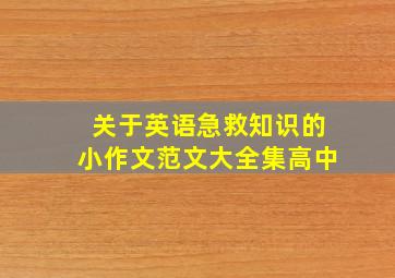 关于英语急救知识的小作文范文大全集高中